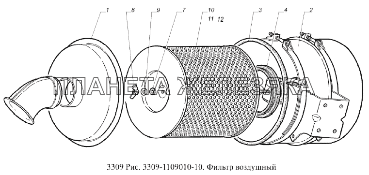 Фильтр воздушный ГАЗ-3309 (Евро 2)